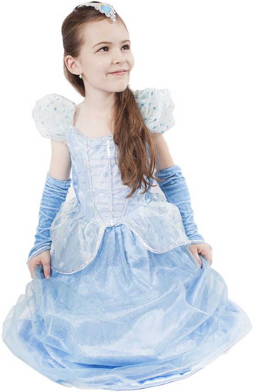 KARNEVAL Šaty Princezna modrá hvězda vel.M (120-130cm) 6-8 let KOSTÝM - obrázek 4