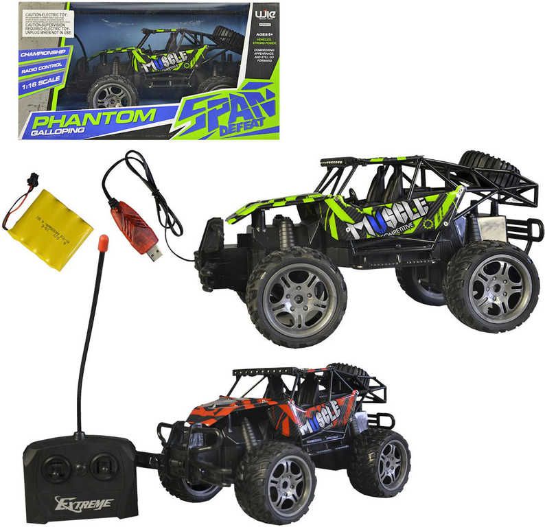 RC Auto terénní 1:16 velká kola 29cm na vysílačku 27MHz na baterie USB 2 barvy - obrázek 1