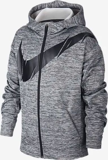 Nike chlapecká mikina NK THERMA FZ GFX XS šedá - obrázek 1