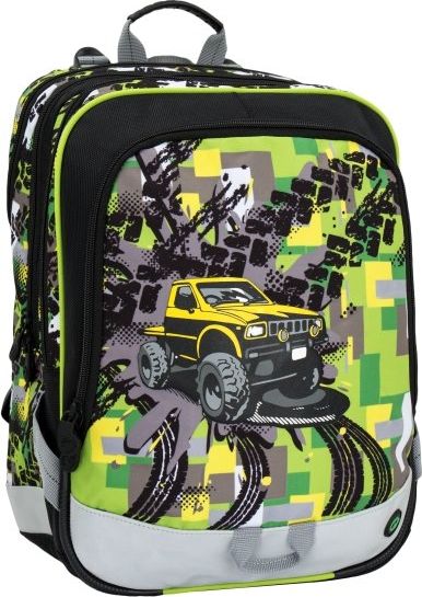 Školní batoh pro prvňáčka kluka Bagmaster ALFA 6 D BLACK/GREEN/YELLOW - obrázek 1