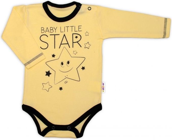Baby Nellys Baby Nellys Body dlouhý rukáv, žluté, Baby Little Star, vel. 86 86 (12-18m) - obrázek 1