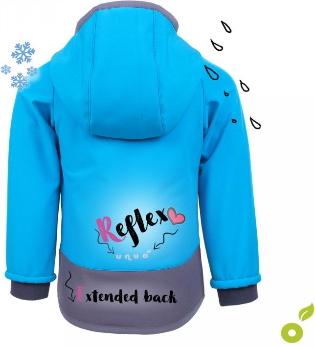 unuo Softshellová bunda s fleecem DUO fuchsiová + reflexní obrázek Evžen (fleece softshell jacket duo fuchsia) Velikost (Size): 110/116 - obrázek 4