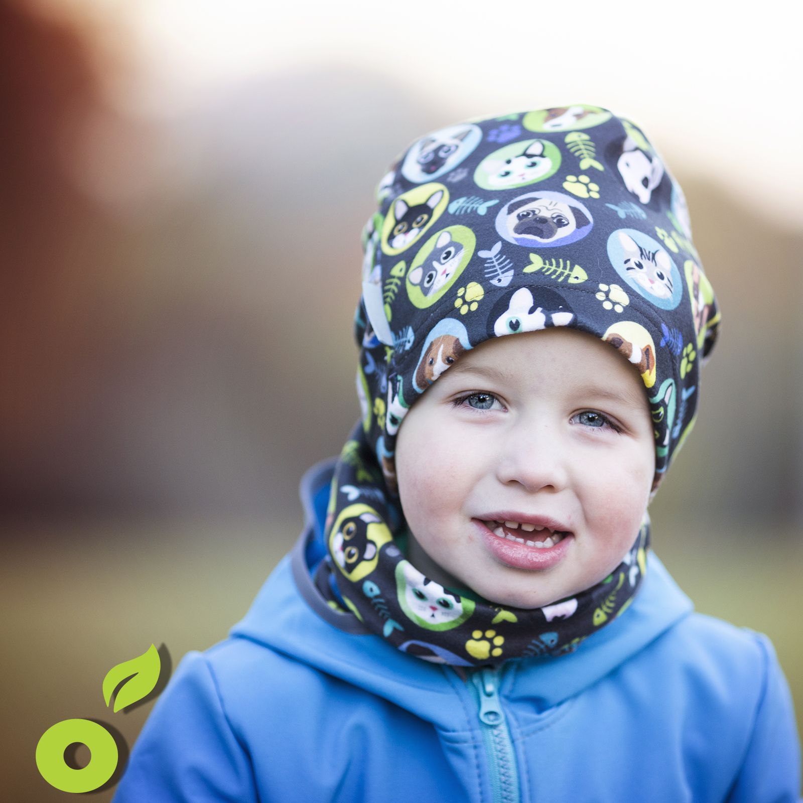Unuo, Fleecový nákrčník, Mini trojúhelníčky, kluk (fleece neck tube, triangles, boy) - obrázek 4
