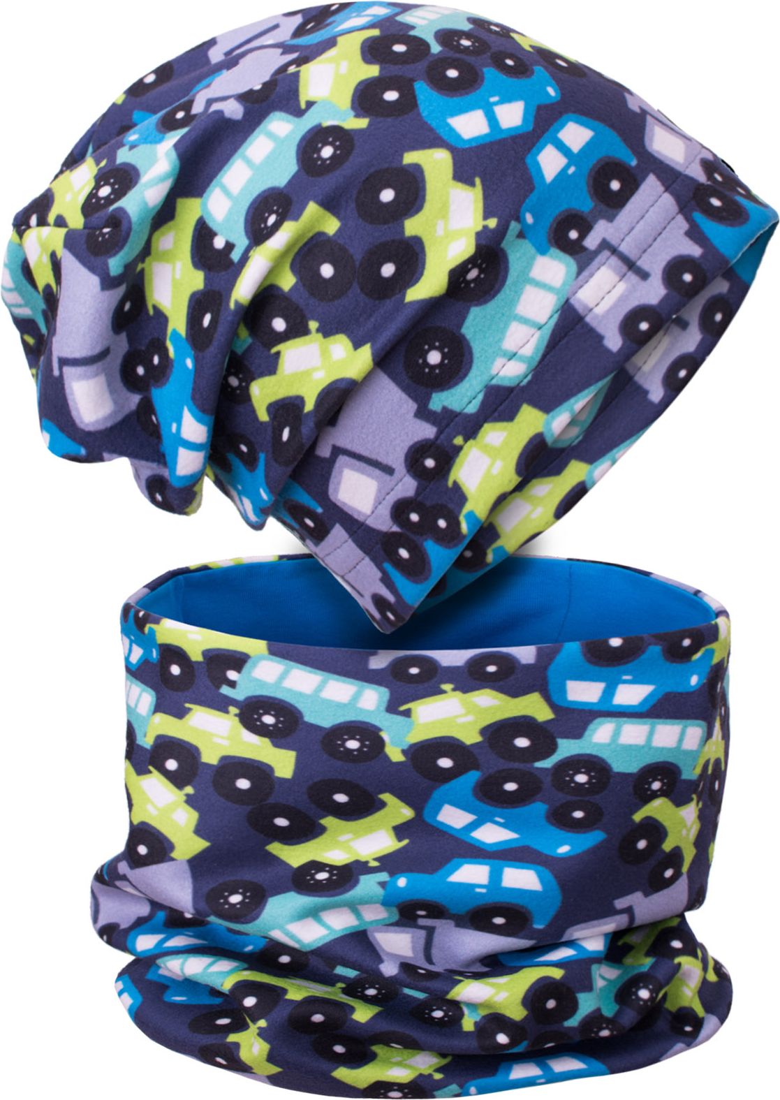 unuo fleecová čepice Autíčka (Fleece cap, cars) Velikost (Size): M (49 - 52 cm) - obrázek 2