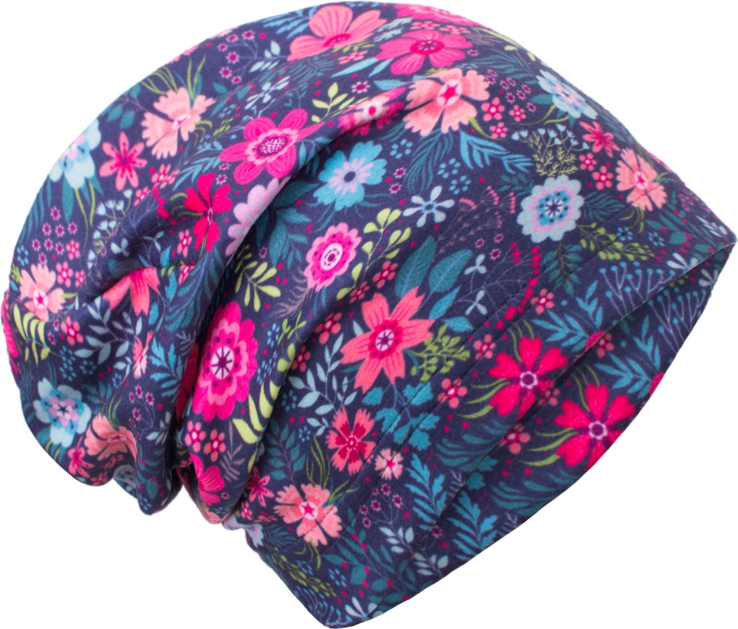 unuo fleecová čepice Květinky (Fleece cap, flowers) Velikost (Size): XS (42 - 44 cm) - obrázek 1