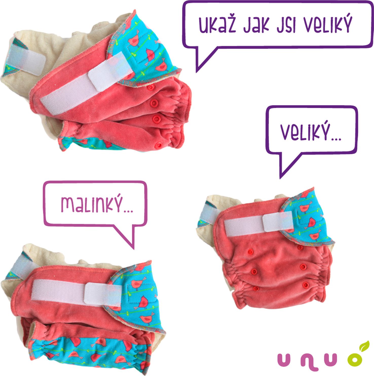 unuo Svrchní plena, Triangl růžový, gumička tm. růžová Křidélka (Wings): NE (No) - obrázek 11