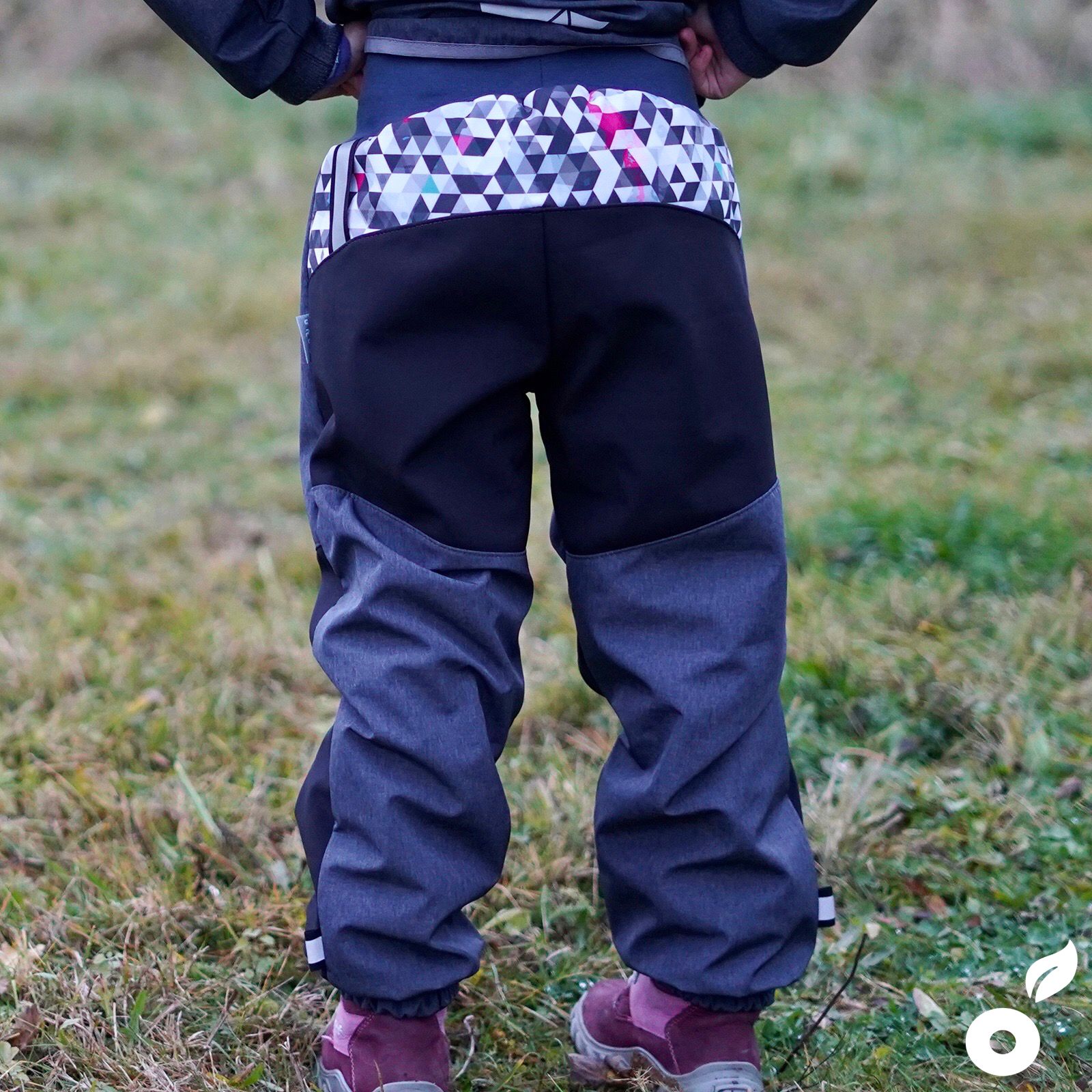 Unuo, Zimní softshellové oteplovačky, Černá / Žíhaná antracitová, Metricon kluk (Softshell winter trousers) Velikost (Size): 128/134 - obrázek 7