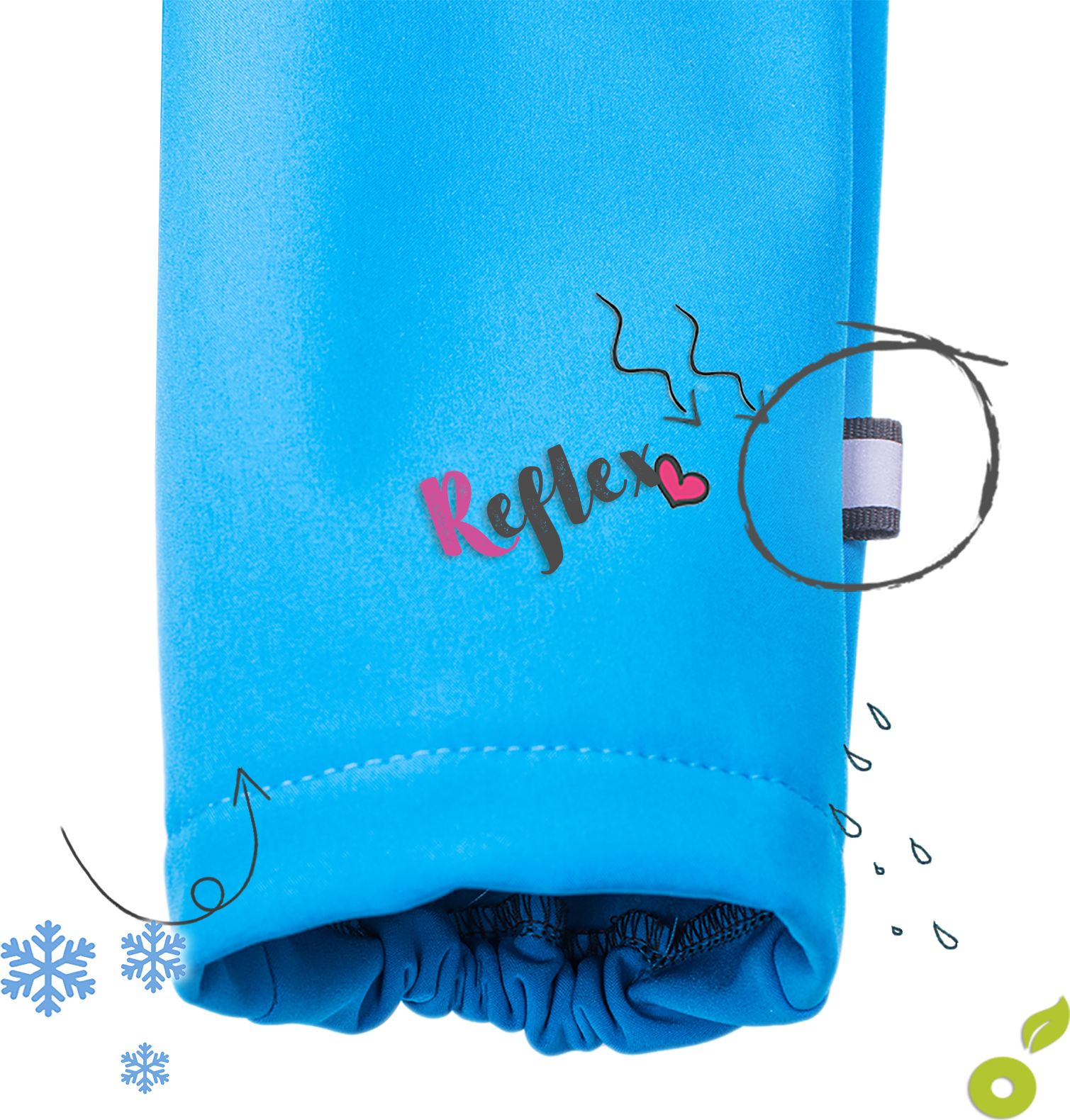 unuo softshellové kalhoty bez zateplení Malinové + reflexní obrázek Evžen (Softshell kids trousers, no insulation, raspberry) Velikost (Size): 98/104 - obrázek 9