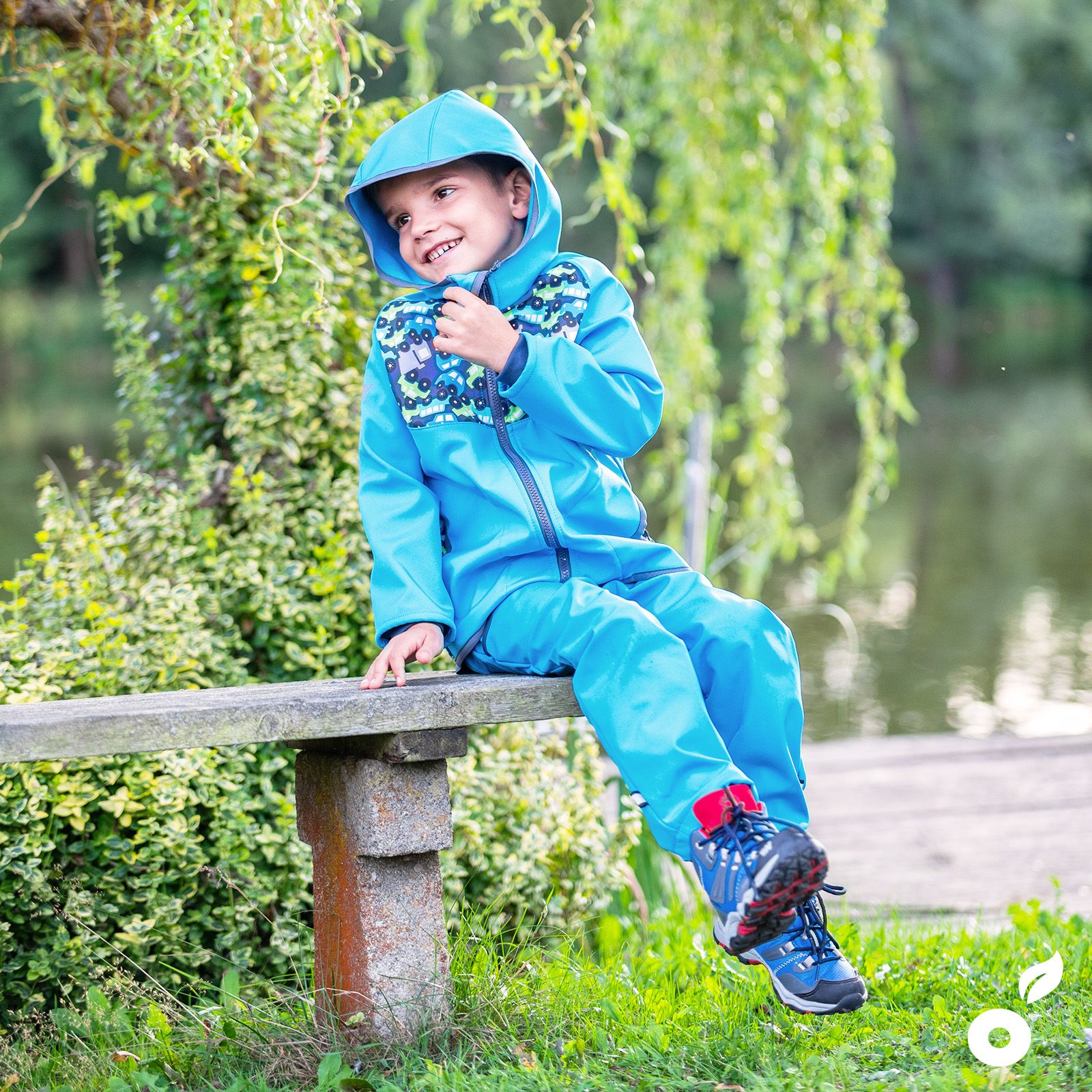 unuo Softshellová bunda s fleecem Autíčka tyrkysová (fleece softshell jacket cars turquoise) Velikost (Size): 98/104 - obrázek 7