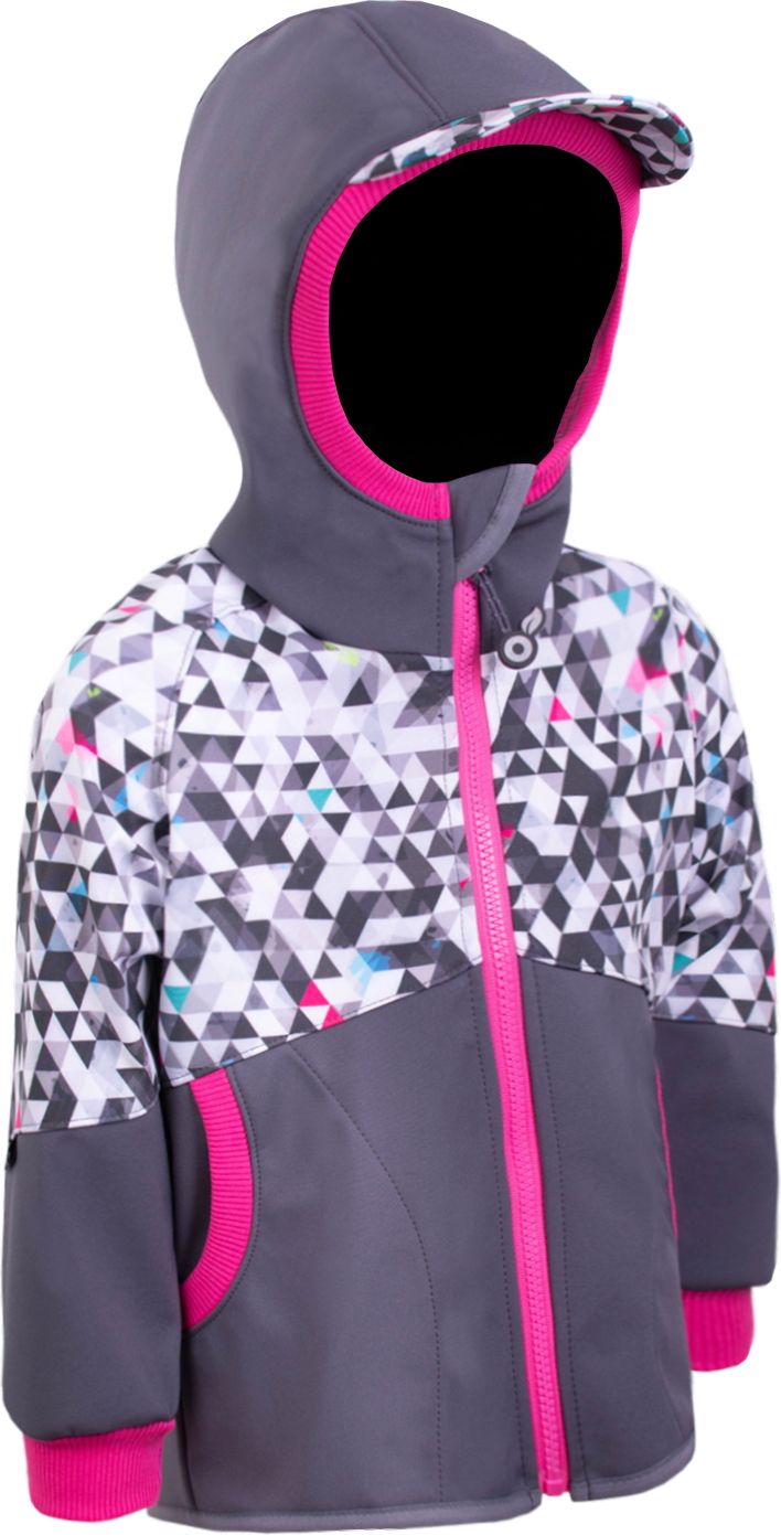 Unuo, Softshellová bunda s fleecem Street, Tm. šedá, Metricon holka (fleece softshell jacket Street, dark grey metricon girl) Velikost (Size): 98/104 - obrázek 1