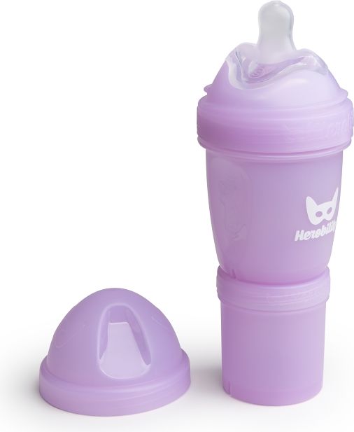 Herobility HeroBottle Antikoliková kojenecká láhev 140ml, fialová - obrázek 2