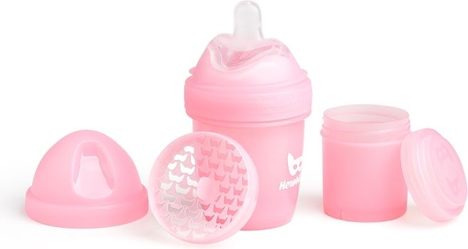 Herobility HeroBottle Antikoliková kojenecká láhev 140ml, růžová - obrázek 1