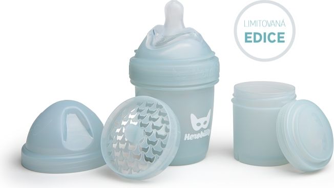 Herobility HeroBottle Antikoliková kojenecká láhev 140ml, šedá - obrázek 1