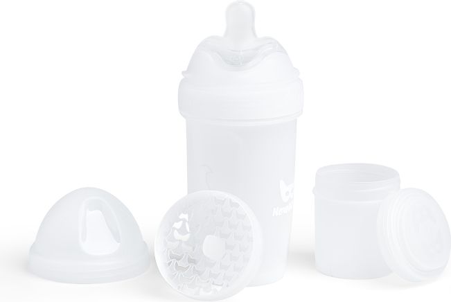 Herobility HeroBottle Antikoliková kojenecká láhev 240 ml, bílá - obrázek 1