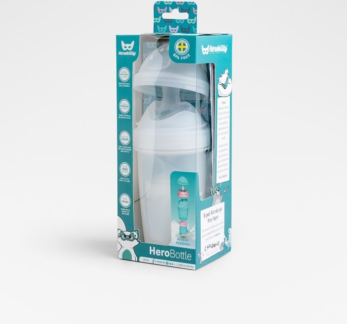 Herobility HeroBottle Antikoliková kojenecká láhev 240 ml, žlutá - obrázek 4
