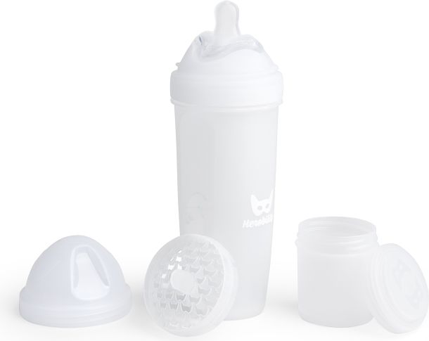 Herobility HeroBottle Antikoliková kojenecká láhev 340 ml, bílá - obrázek 1