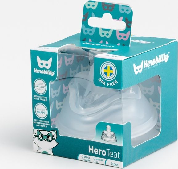 Herobility HeroTeat Antikoliková savička XS, 2 ks - obrázek 2