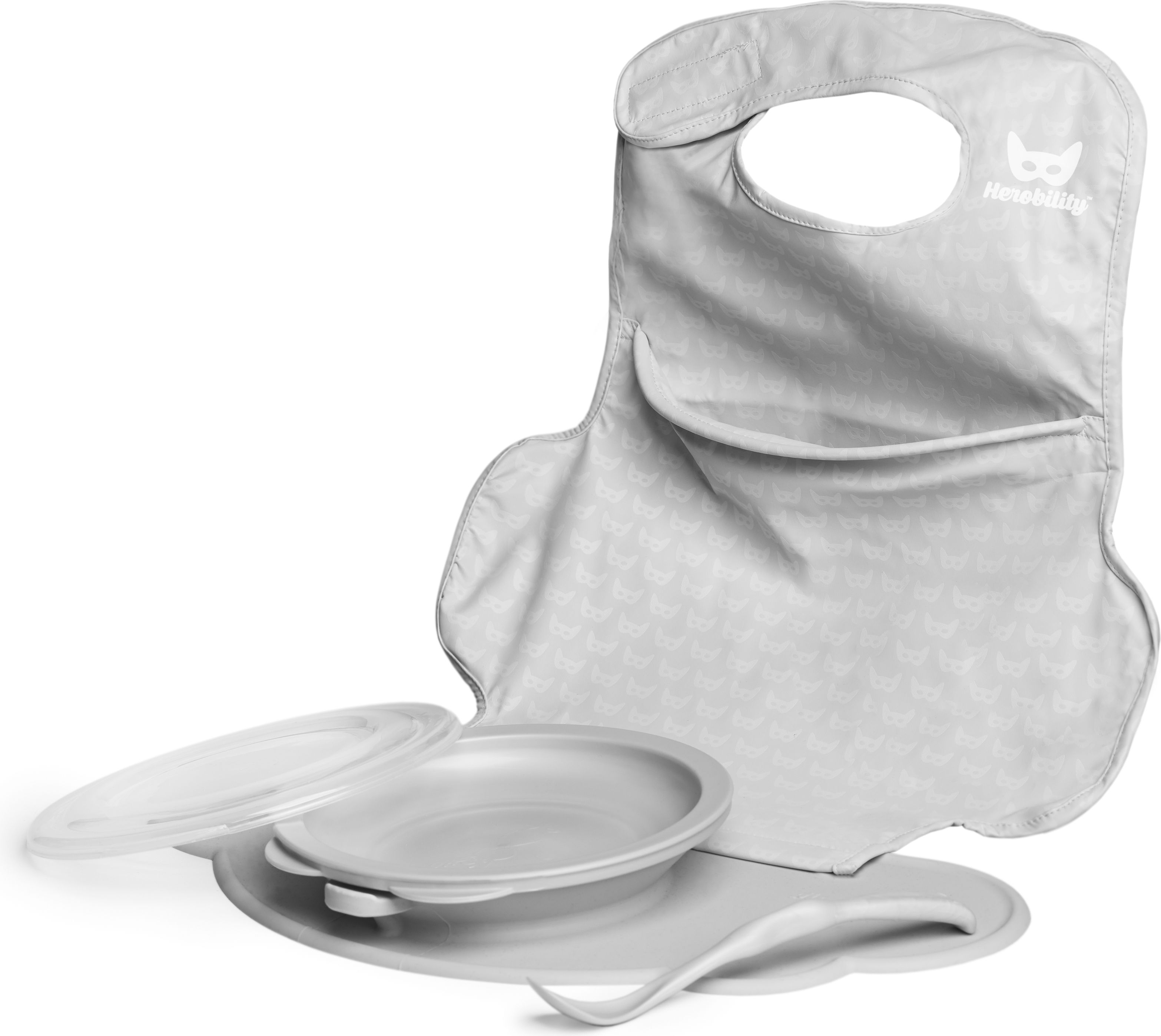 Herobility Jídelní set pro děti Eco 4ks šedý - obrázek 1