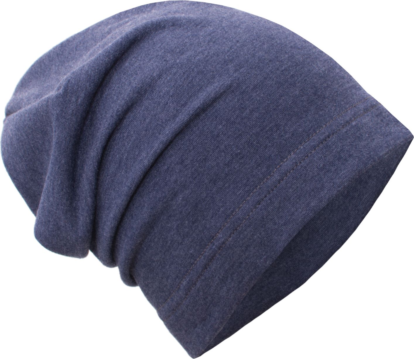 unuo teplákovinová čepice spadená, Jeans melír (warmer cotton cap, jeans melange) Velikost (Size): XL (59 - 63 cm) - obrázek 1