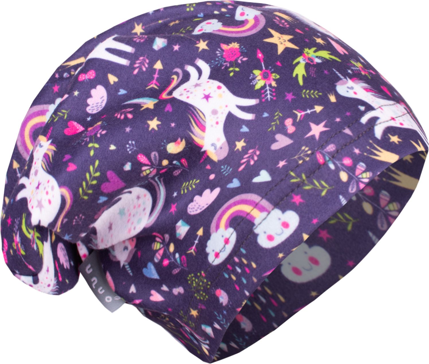 Unuo, Fleecová čepice, Jednorožci (fleece cap, unicorns) Velikost (Size): XS (42 - 44 cm) - obrázek 1
