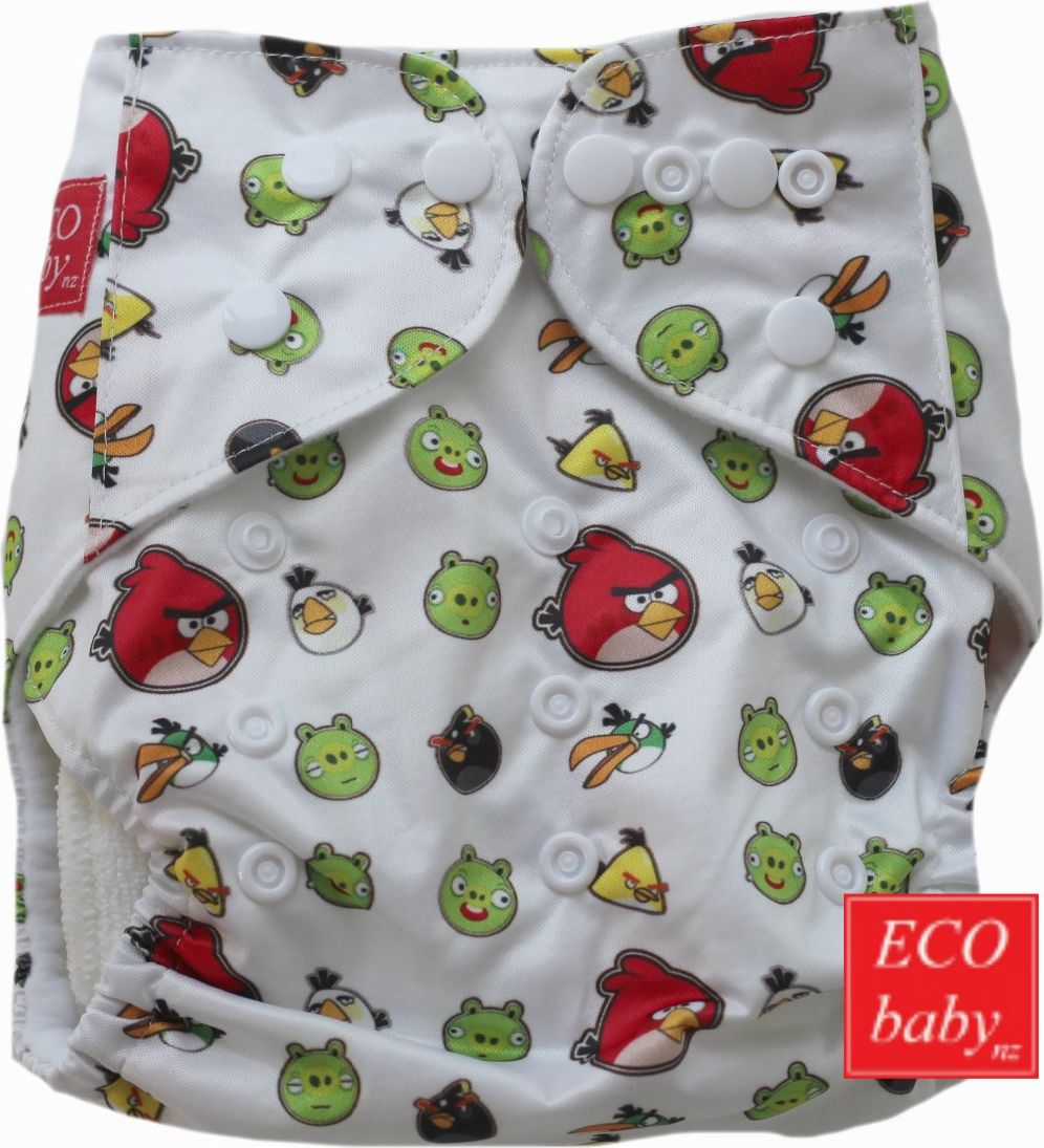 ECObabynz Svrchní kalhotky dětské látkové pleny Angry birds - obrázek 1