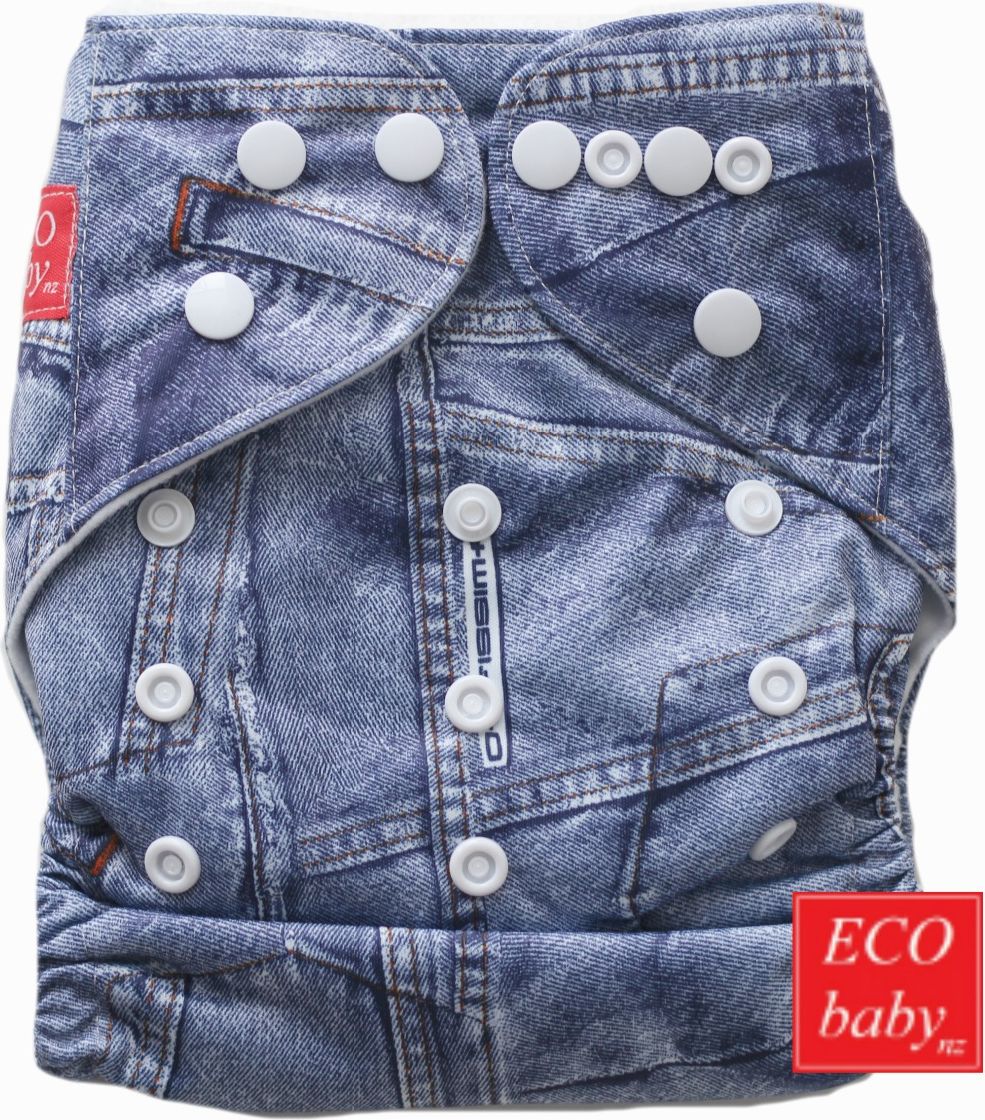 ECObabynz Jeans HLADKÁ Dětské látkové pleny - obrázek 1