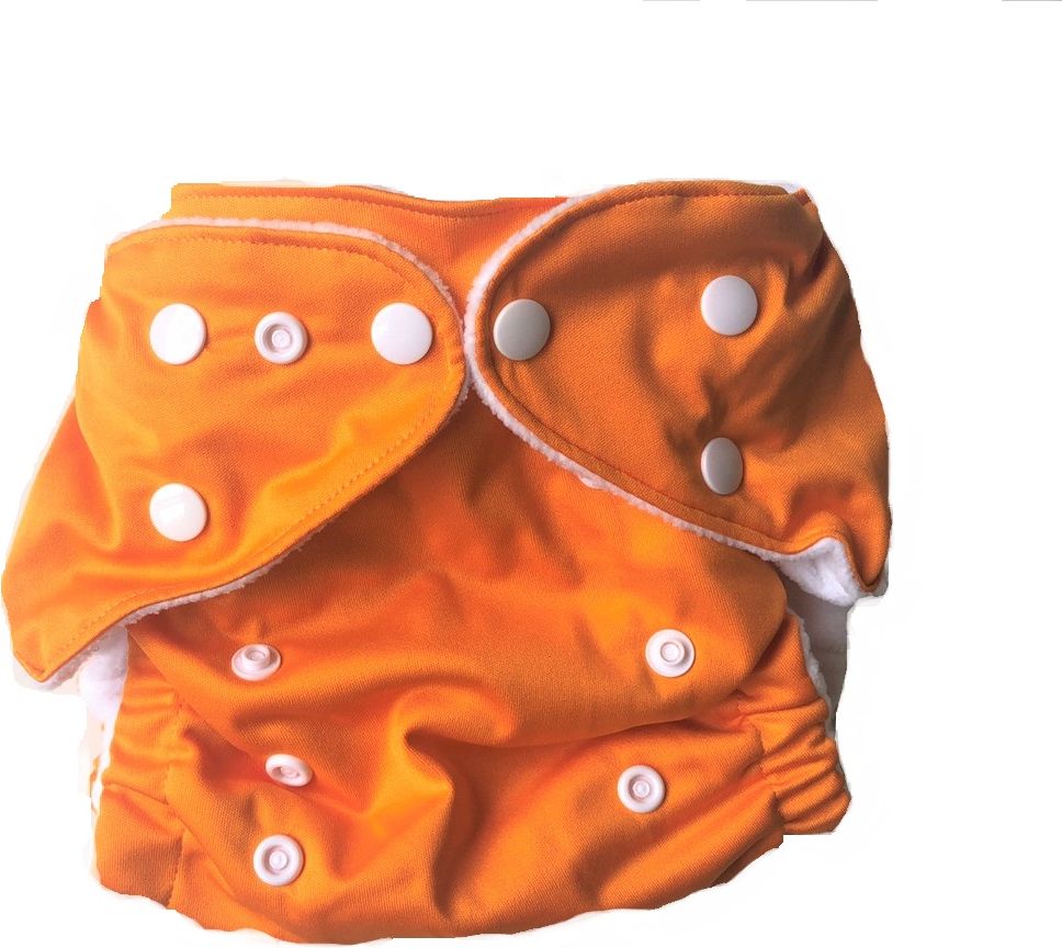 ECObabynz Látková plena svrchní kalhotka s vnitřní gumičkou Oranžová hladká bez vložky - obrázek 1