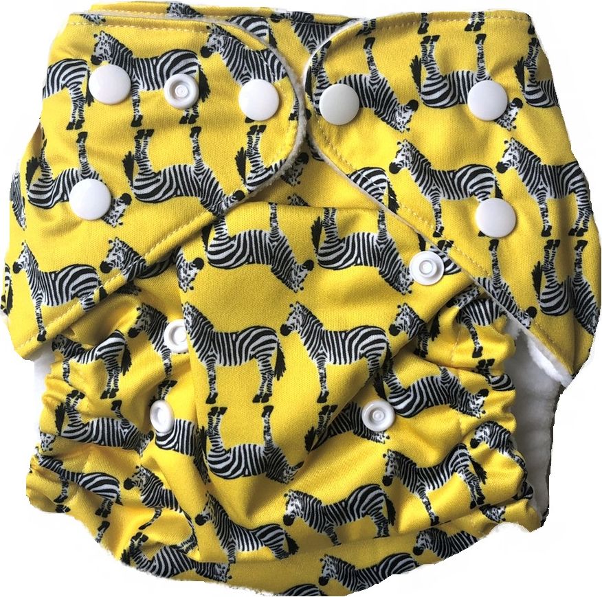 ECObabynz Látková plenka svrchní kalhotky s vnitřními gumičkami Zebra hladká bez vložky - obrázek 1