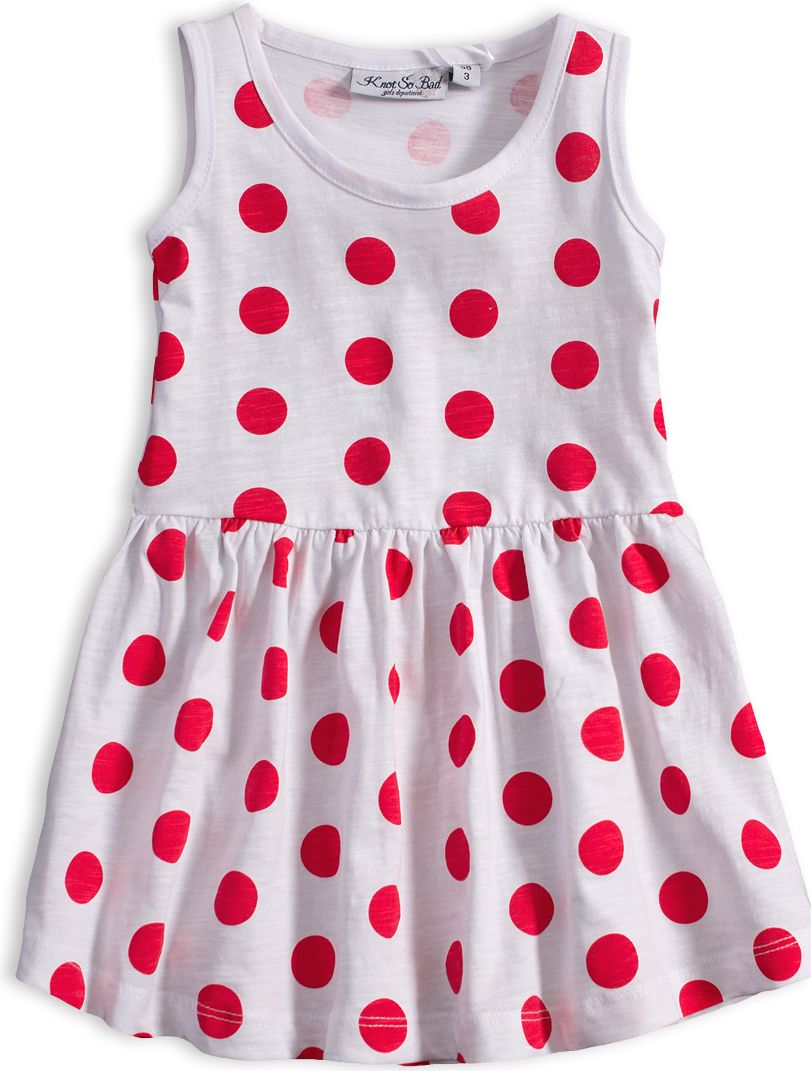 Dívčí letní šaty KNOT SO BAD PUNTÍKY červené Velikost: 98 - obrázek 1