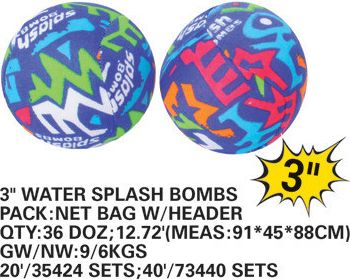 YG Sport Bomba vodní 7cm soft balonek set 2ks textilní v síťce - obrázek 3