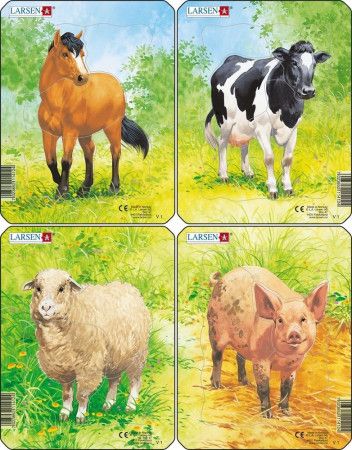 Puzzle Domácí zvířátka - 4ks 5 dílků - obrázek 1