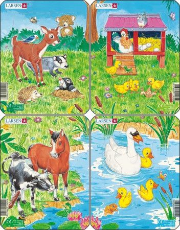 Puzzle Mláďátka roztomilá - 4ks 10 dílků - obrázek 1
