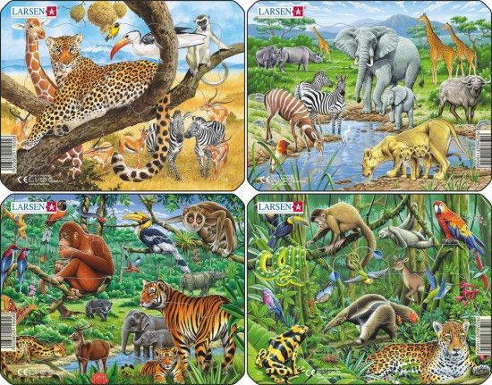Puzzle Exotická zvířata 11 dílků - obrázek 1