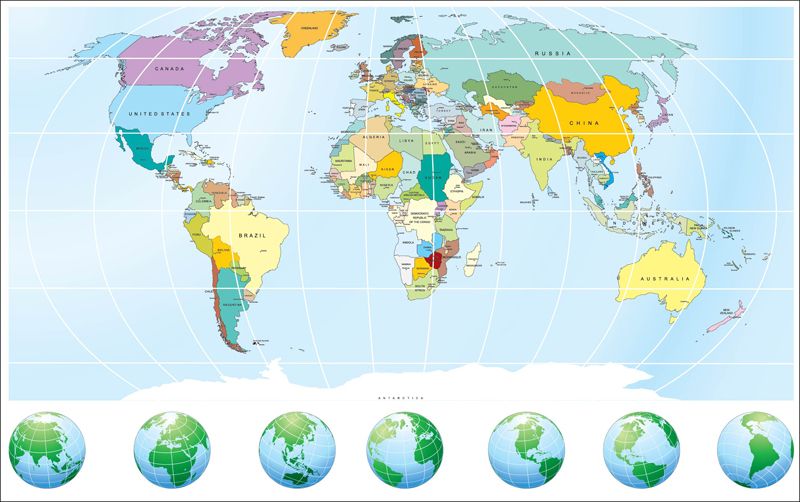 Samolepka Happy Dreams Mapa světa vzor 3 - obrázek 1