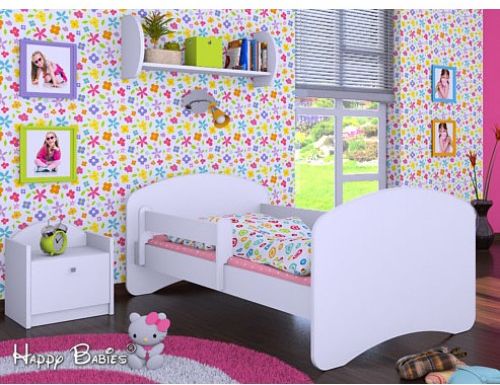 Dětská postel Happy Babies se zábranou Bílá pro holku 140x70 - obrázek 1