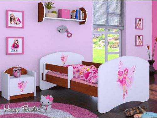Dětská postel Happy Babies se zábranou Bílá Víla se srdíčkem 140x70 - obrázek 1