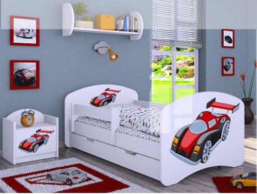 Dětská postel Happy Babies se zábranou Závodní auto 140x70 - obrázek 1