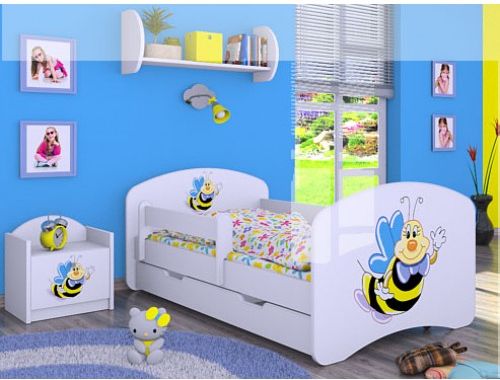 Dětská postel Happy Babies se zábranou Včelka 140x70 - obrázek 1