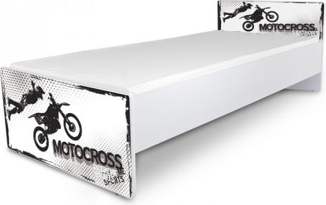 Postel pro mládež 180x80cm motocross bílá - obrázek 1