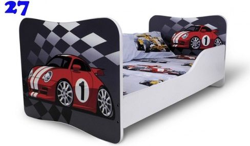 Dětská postel Adam Bílá závodní auto 140x70 - obrázek 1