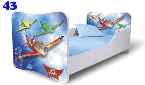 Dětská postel Adam Bílá letadélka 140x70 - obrázek 1