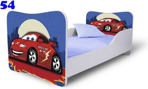 Dětská postel Adam Bílá zavodní auto noc 140x70 - obrázek 1