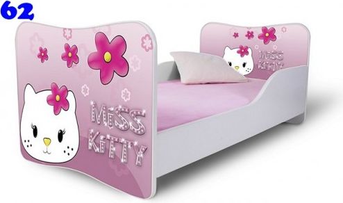 Dětská postel Adam Bílá miss Kitty růžová 140x70 - obrázek 1