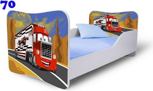 Dětská postel Adam Bílá kamion 140x70 - obrázek 1