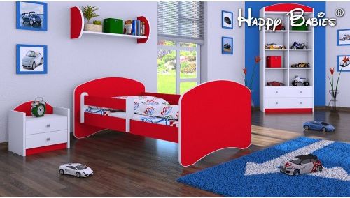 Dětská postel Happy Babies se zábranou Červená 140x70 - obrázek 1