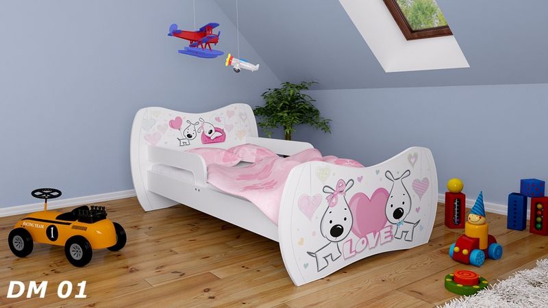 Dětská postel Dream Bílá vzor 01 140x70 - obrázek 1