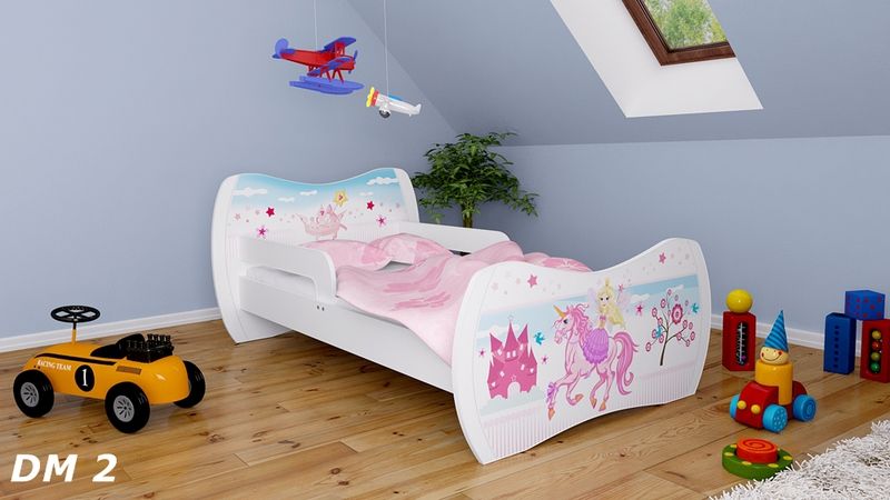 Dětská postel Dream Bílá vzor 02 140x70 - obrázek 1
