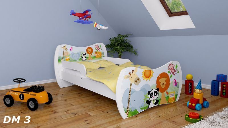 Dětská postel Dream Bílá vzor 03 140x70 - obrázek 1