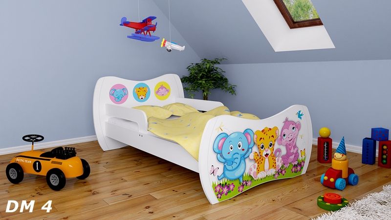 Dětská postel Dream Bílá vzor 04 140x70 - obrázek 1