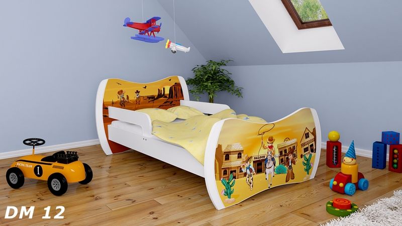 Dětská postel Dream Bílá vzor 12 140x70 - obrázek 1